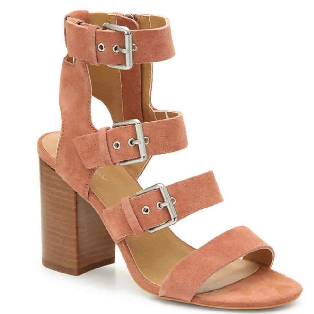 Crown Vintage Elsey Suede Strappy Sandal in Cognac